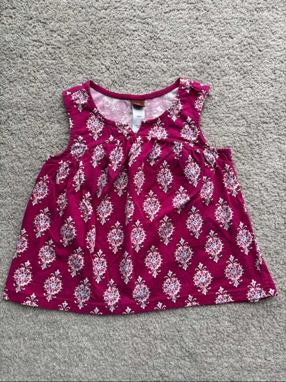 Tea Collection sleeveless swing top - magenta white pink lavender pattern!